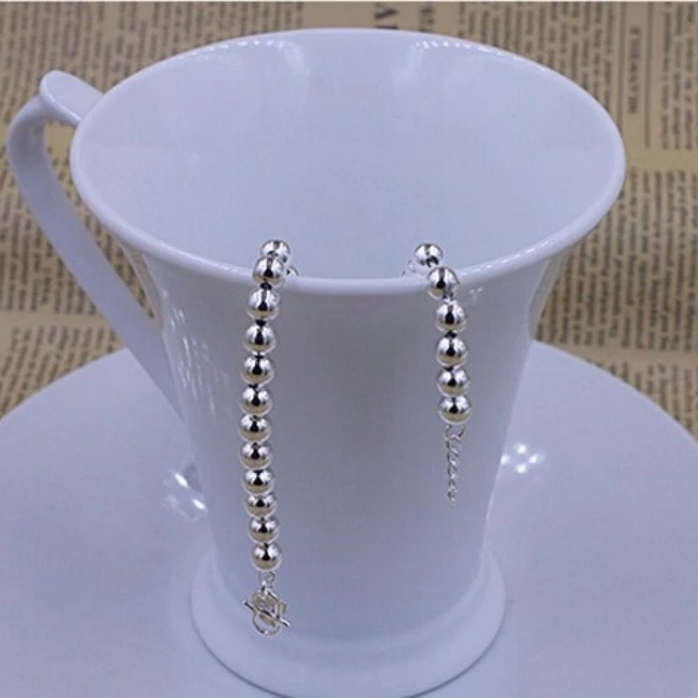 *NEW 925 Sterling Silver Mini Bead Bracelet - Picture 6 of 10